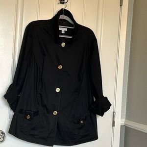 Charter Club women black button Blazer/ Jacket size 2X 97% cotton blend